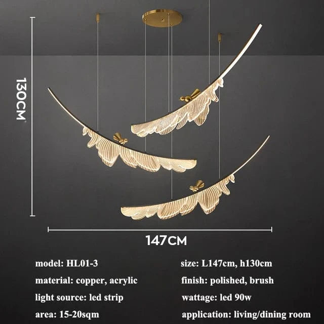 Lustre LED Moderne pour Table de Restaurant et Décoration Maison | Marco Lucetti 3 têtes L147cm / Blanc chaud