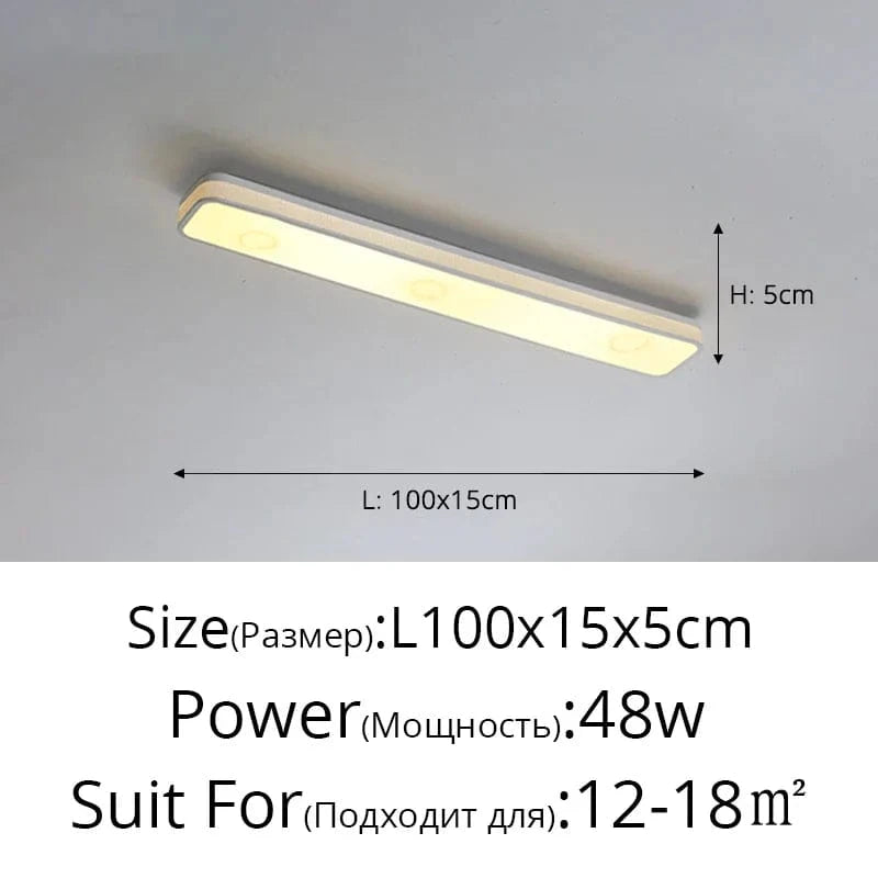 Lustre LED moderne pour un éclairage intérieur chic - Longue bande décorative pour la maison | Marco Lucetti Blanc 100cm / Luminosité variable