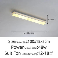 Lustre LED moderne pour un éclairage intérieur chic - Longue bande décorative pour la maison | Marco Lucetti Blanc 100cm / Luminosité variable