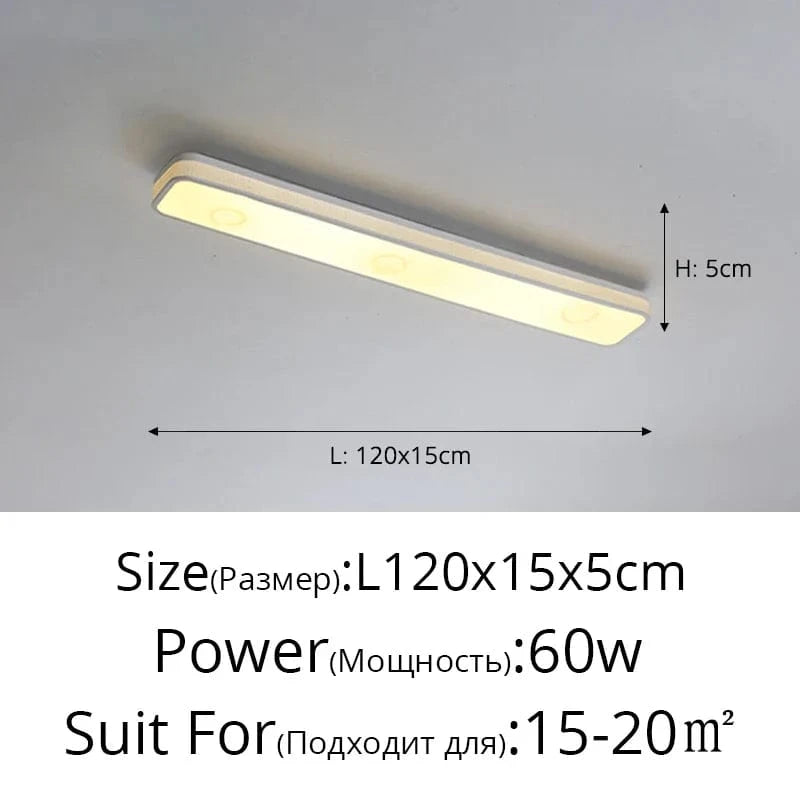 Lustre LED moderne pour un éclairage intérieur chic - Longue bande décorative pour la maison | Marco Lucetti Blanc 120cm / 3 couleurs sans télécommande