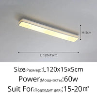 Lustre LED moderne pour un éclairage intérieur chic - Longue bande décorative pour la maison | Marco Lucetti Blanc 120cm / 3 couleurs sans télécommande