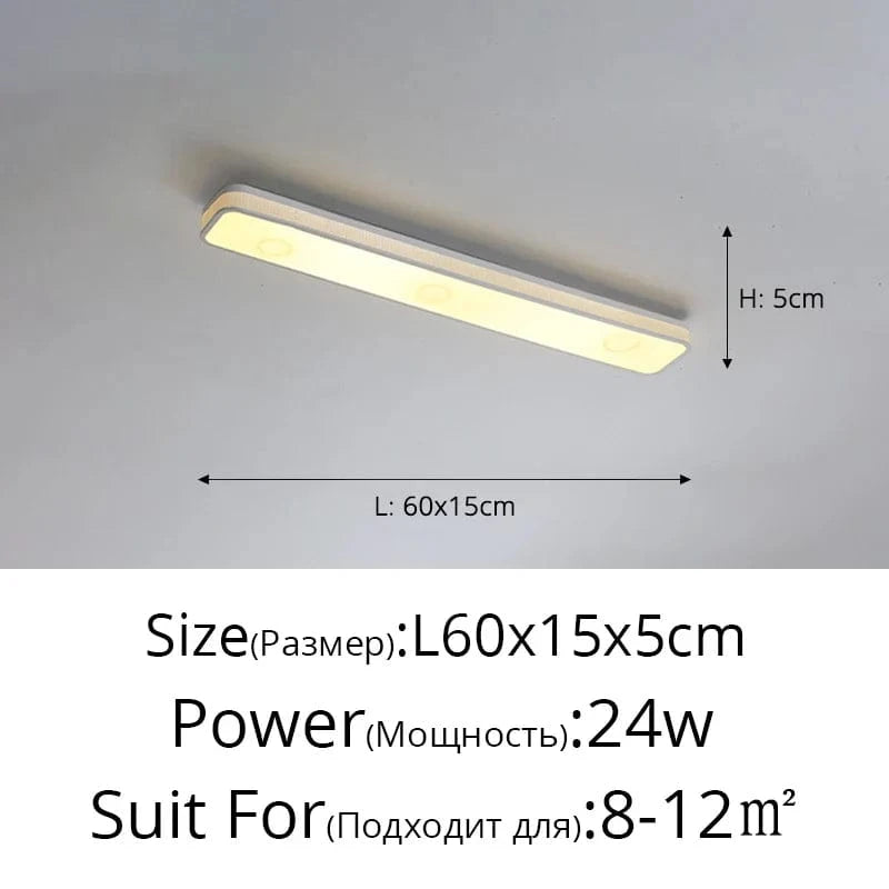 Lustre LED moderne pour un éclairage intérieur chic - Longue bande décorative pour la maison | Marco Lucetti Blanc 60cm / Luminosité variable