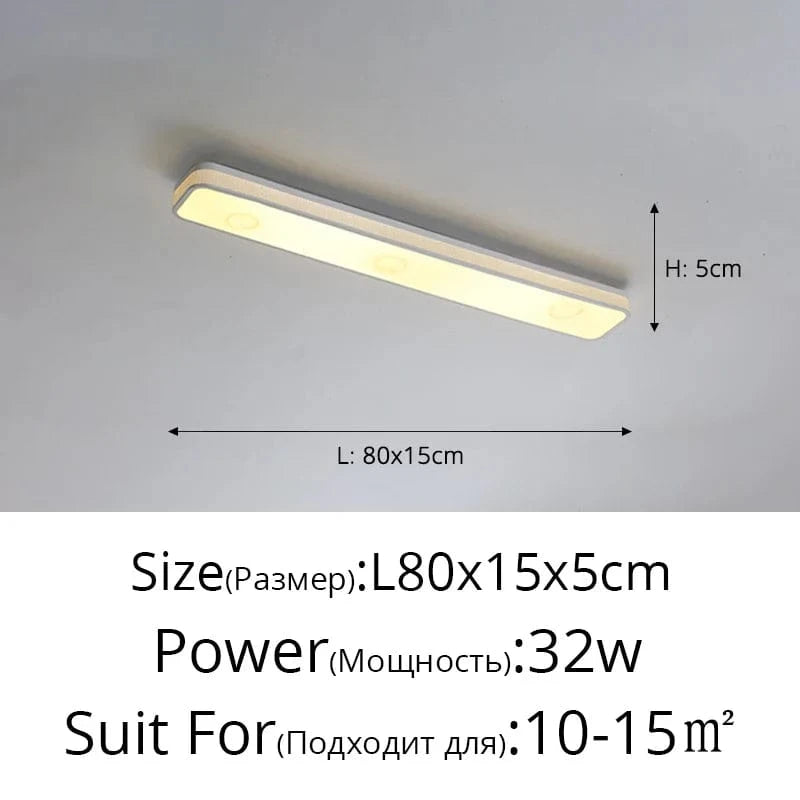 Lustre LED moderne pour un éclairage intérieur chic - Longue bande décorative pour la maison | Marco Lucetti Blanc 80cm / 3 couleurs sans télécommande