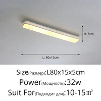 Lustre LED moderne pour un éclairage intérieur chic - Longue bande décorative pour la maison | Marco Lucetti Blanc 80cm / 3 couleurs sans télécommande