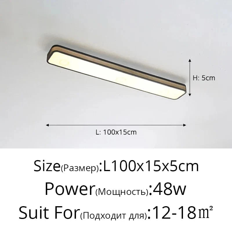 Lustre LED moderne pour un éclairage intérieur chic - Longue bande décorative pour la maison | Marco Lucetti Noir 100cm / 3 couleurs sans télécommande