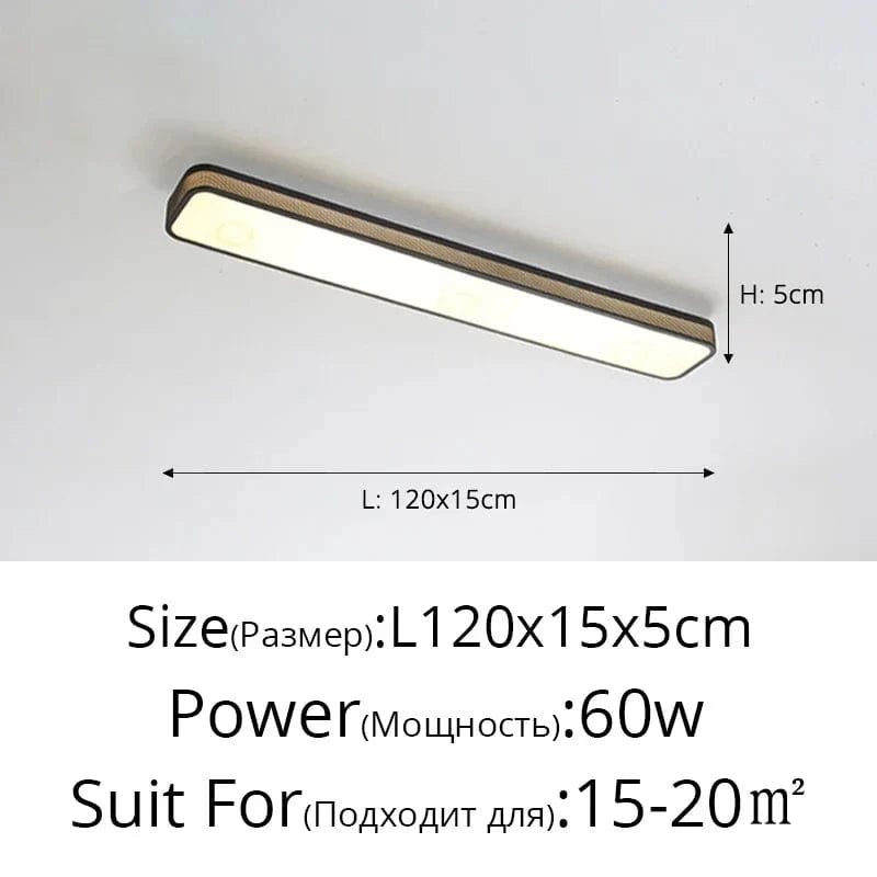 Lustre LED moderne pour un éclairage intérieur chic - Longue bande décorative pour la maison | Marco Lucetti Noir120cm / Luminosité variable