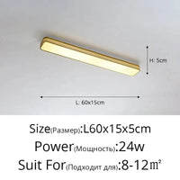 Lustre LED moderne pour un éclairage intérieur chic - Longue bande décorative pour la maison | Marco Lucetti Or 60cm / 3 couleurs sans télécommande