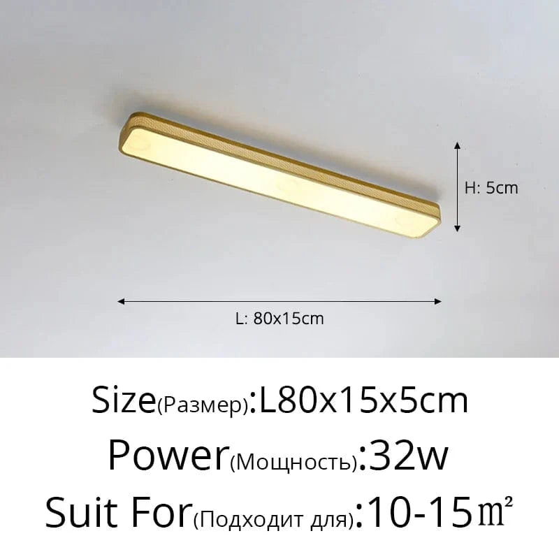 Lustre LED moderne pour un éclairage intérieur chic - Longue bande décorative pour la maison | Marco Lucetti Or 80cm / Luminosité variable