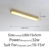 Lustre LED moderne pour un éclairage intérieur chic - Longue bande décorative pour la maison | Marco Lucetti Or 80cm / Luminosité variable