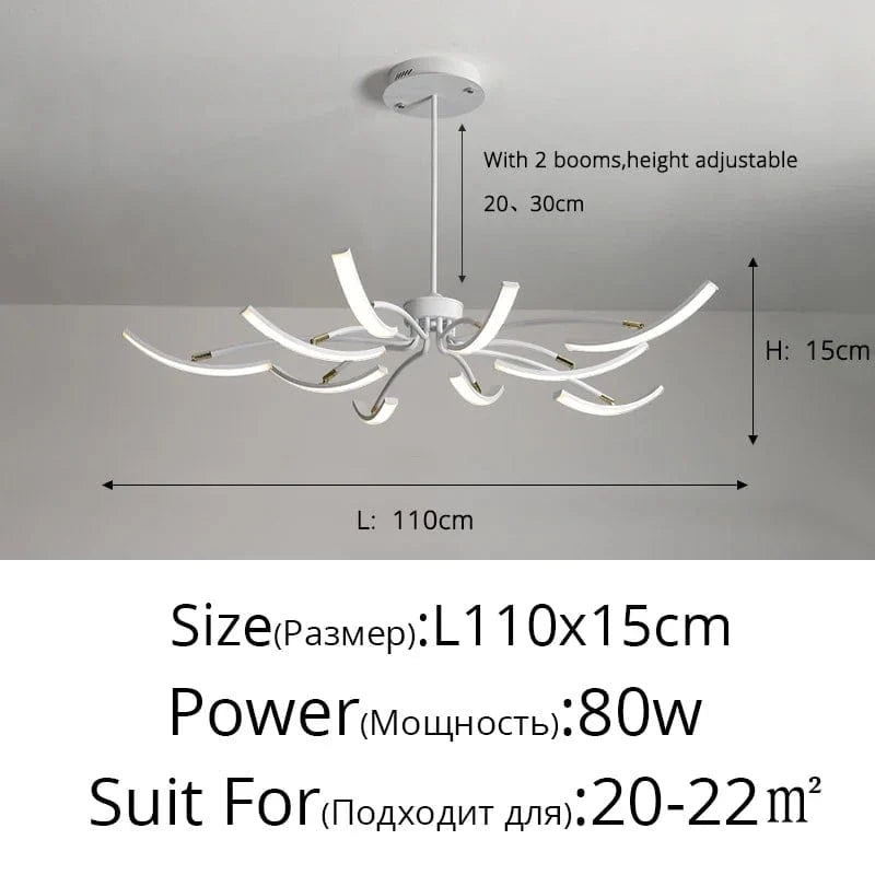 Lustre LED moderne pour un éclairage intérieur de haute qualité - Livraison directe | Marco Lucetti Blanc 10 têtes / Luminosité variable