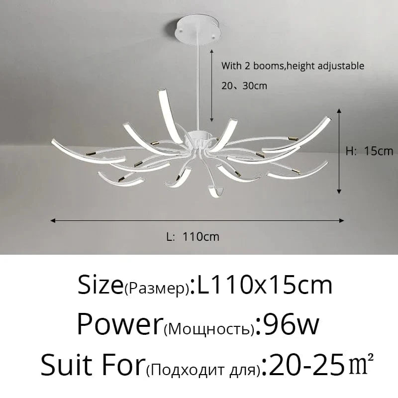 Lustre LED moderne pour un éclairage intérieur de haute qualité - Livraison directe | Marco Lucetti Blanc 12 têtes / Luminosité variable