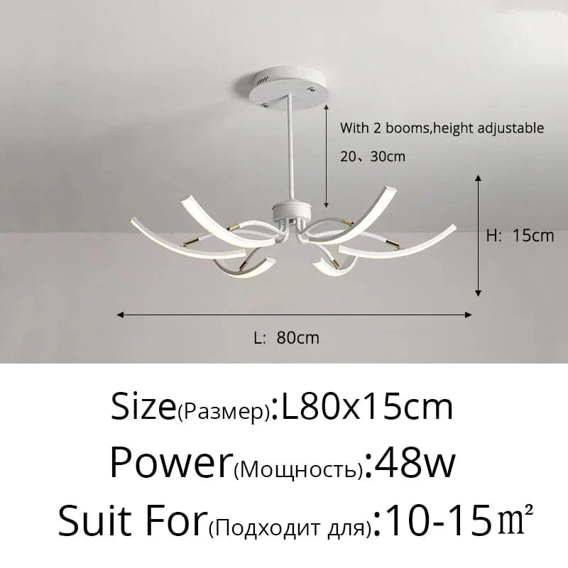 Lustre LED moderne pour un éclairage intérieur de haute qualité - Livraison directe | Marco Lucetti Blanc 6 têtes / Luminosité variable