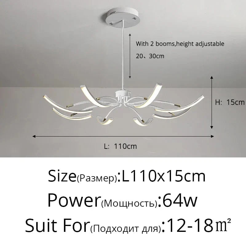 Lustre LED moderne pour un éclairage intérieur de haute qualité - Livraison directe | Marco Lucetti Blanc 8 têtes / Luminosité variable