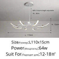 Lustre LED moderne pour un éclairage intérieur de haute qualité - Livraison directe | Marco Lucetti Blanc 8 têtes / Luminosité variable