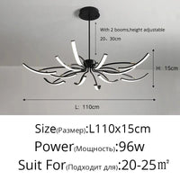 Lustre LED moderne pour un éclairage intérieur de haute qualité - Livraison directe | Marco Lucetti Noir 12 têtes / Luminosité variable