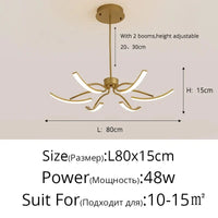 Lustre LED moderne pour un éclairage intérieur de haute qualité - Livraison directe | Marco Lucetti Or 6 têtes / Luminosité variable