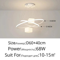 Lustre LED Moderne pour un Éclairage Intérieur Décoratif | Marco Lucetti Blanc 40 60cm 2anneaux / Luminosité variable