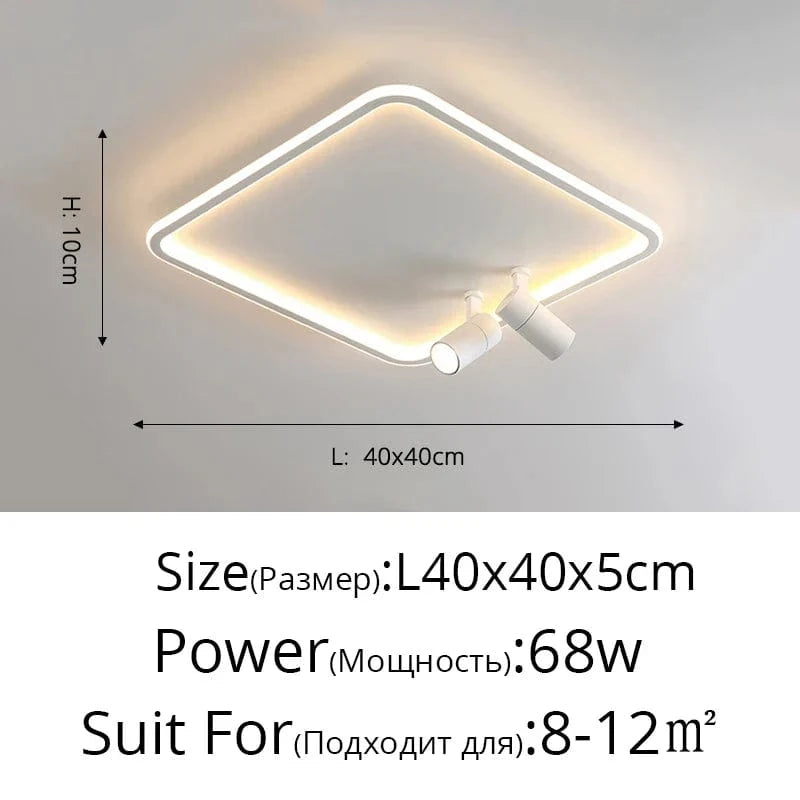 Lustre LED moderne pour une décoration lumineuse intérieure | Marco Lucetti Carré 40cm blanc / Blanc chaud, pas de télécommande