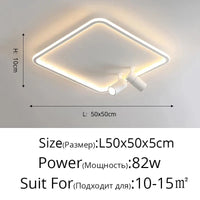 Lustre LED moderne pour une décoration lumineuse intérieure | Marco Lucetti Carré 50cm blanc / Blanc chaud, pas de télécommande