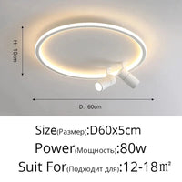 Lustre LED moderne pour une décoration lumineuse intérieure | Marco Lucetti Rond 60cm blanc / Blanc chaud, pas de télécommande