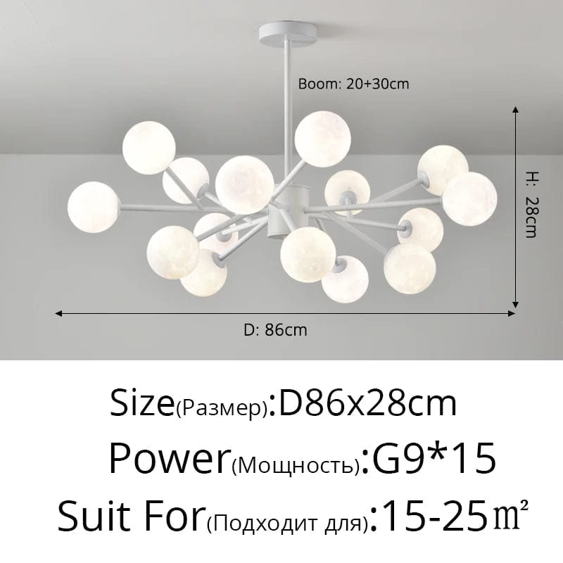 Lustre LED Moderne Qiyimei avec 12/15 Lumières pour Intérieur | Marco Lucetti