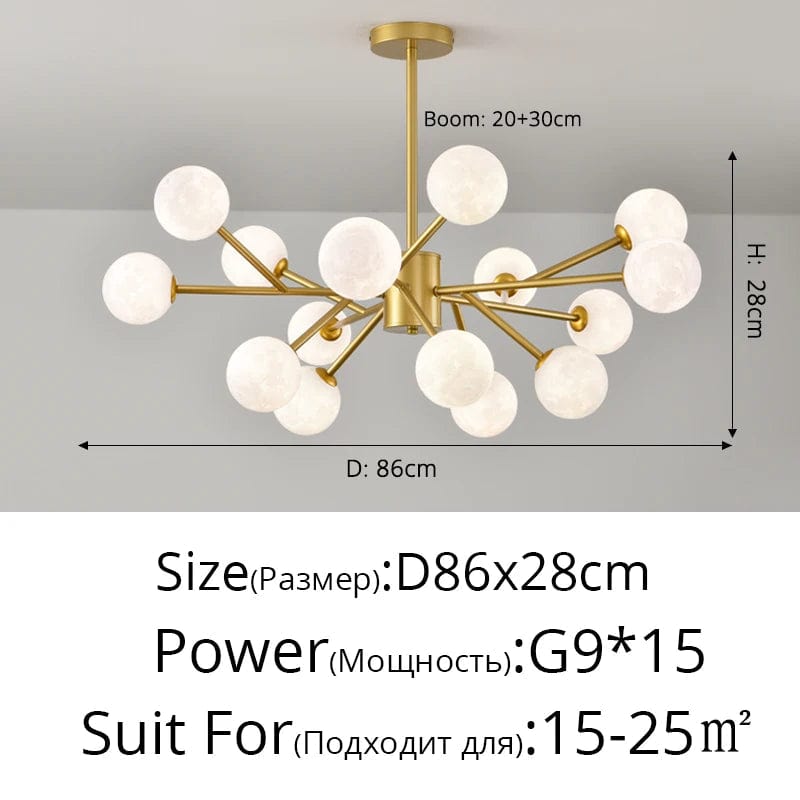 Lustre LED Moderne Qiyimei avec 12/15 Lumières pour Intérieur | Marco Lucetti