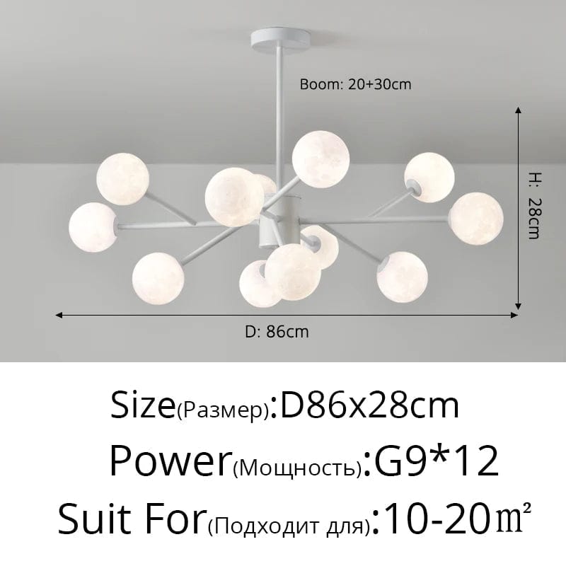 Lustre LED Moderne Qiyimei avec 12/15 Lumières pour Intérieur | Marco Lucetti
