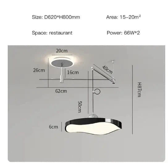 Lustre LED moderne réglable pour salle à manger, bureau ou chambre | Marco Lucetti Noir / 40 cm