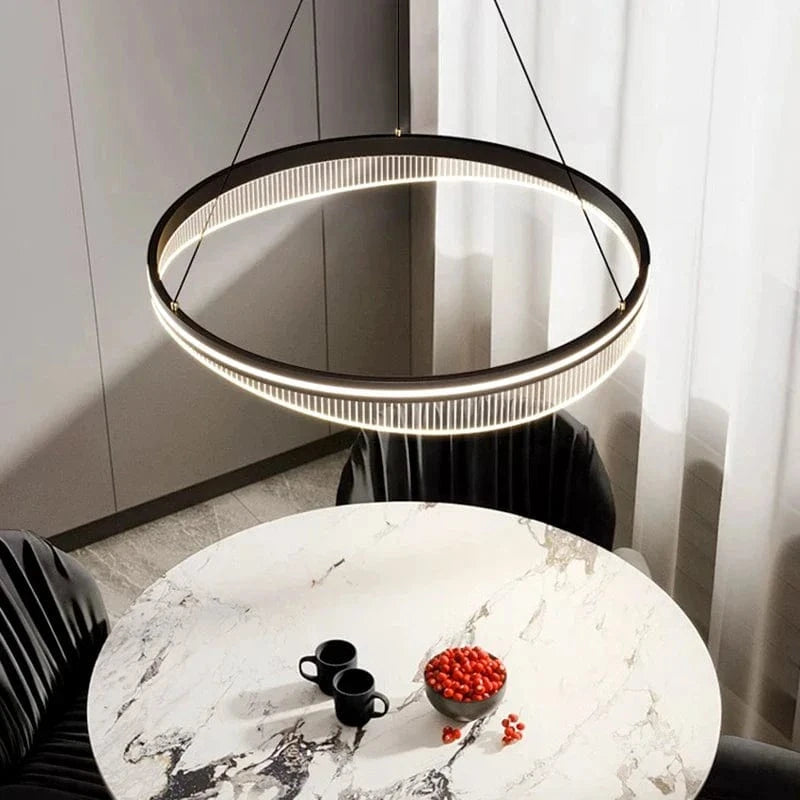 Lustre LED Moderne Rond Noir pour un Éclairage Intérieur de Salon | Marco Lucetti