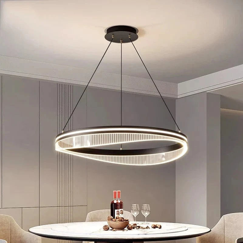 Lustre LED Moderne Rond Noir pour un Éclairage Intérieur de Salon | Marco Lucetti