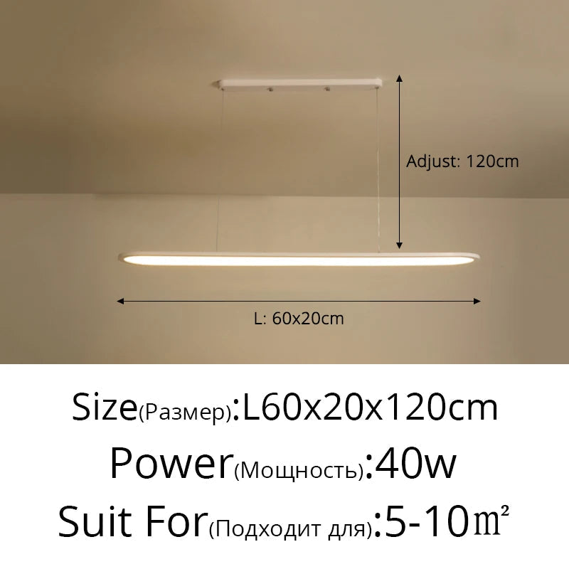 Lustre LED Moderne pour Restaurant Nordique Rectangulaire Créatif