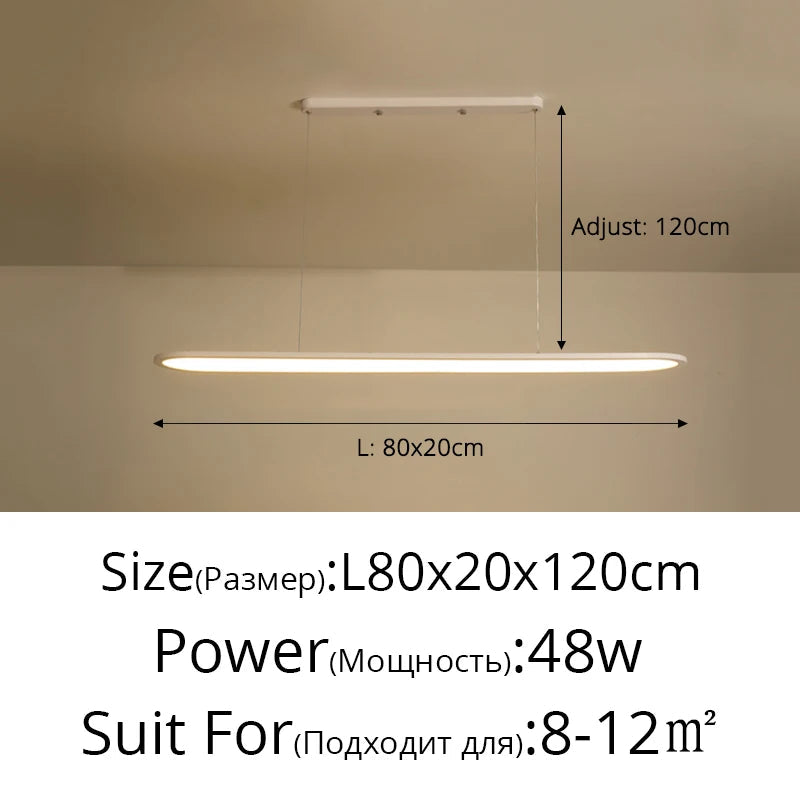 Lustre LED Moderne pour Restaurant Nordique Rectangulaire Créatif