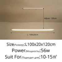 Lustre LED Moderne pour Restaurant Nordique Rectangulaire Créatif