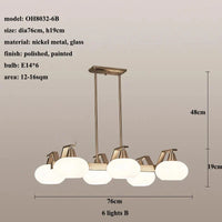 Lustre LED Nickel Moderne | Marco Lucetti 6 lumières B / Lumière blanche (6000K)