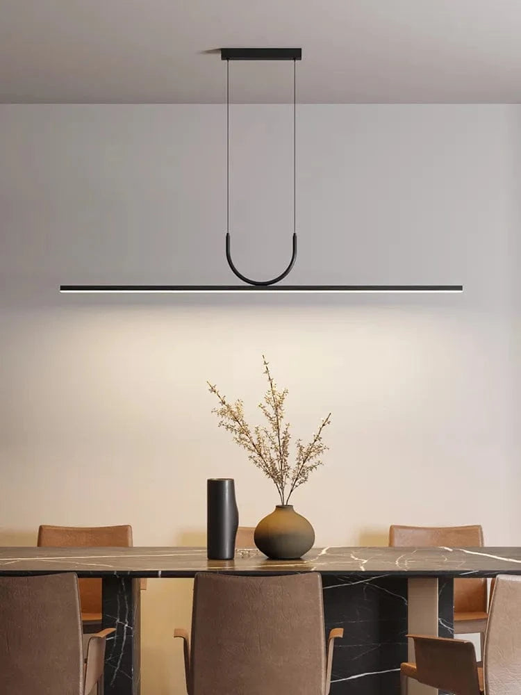 Lustre LED Noir/Blanc Tube Élégant | Marco Lucetti