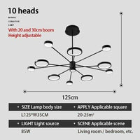 Lustre LED Noir Creative | Marco Lucetti 10 lampes / Froide