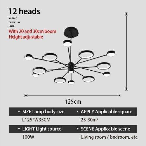 Lustre LED Noir Creative | Marco Lucetti 12 lampes / Froide