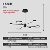 Lustre LED Noir Creative | Marco Lucetti 6 lampes / Froide