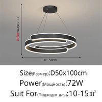 Lustre LED Noir et Blanc Moderne pour Salon, Salle à Manger et Cuisine - Éclairage Intérieur Décoratif | Marco Lucetti