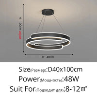 Lustre LED Noir et Blanc Moderne pour Salon, Salle à Manger et Cuisine - Éclairage Intérieur Décoratif | Marco Lucetti