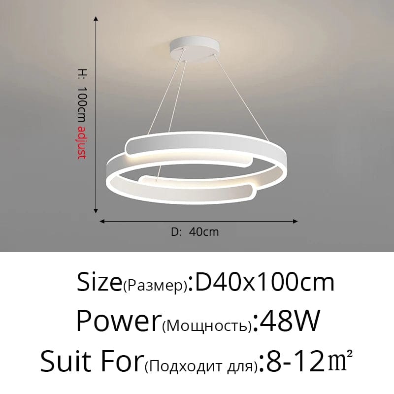 Lustre LED Noir et Blanc Moderne pour Salon, Salle à Manger et Cuisine - Éclairage Intérieur Décoratif | Marco Lucetti