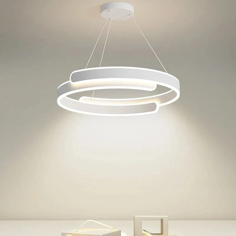 Lustre LED Noir et Blanc Moderne pour Salon, Salle à Manger et Cuisine - Éclairage Intérieur Décoratif | Marco Lucetti