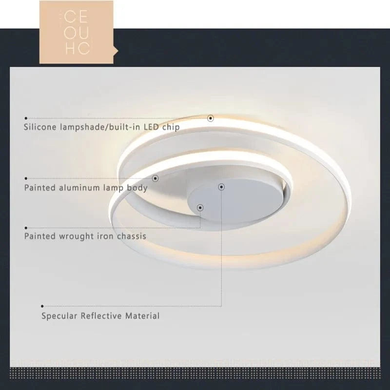 Lustre LED Noir et Blanc - Montage en Surface | Marco Lucetti