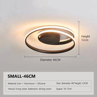 Lustre LED Noir et Blanc - Montage en Surface | Marco Lucetti Noir-46CM / Lumière froide
