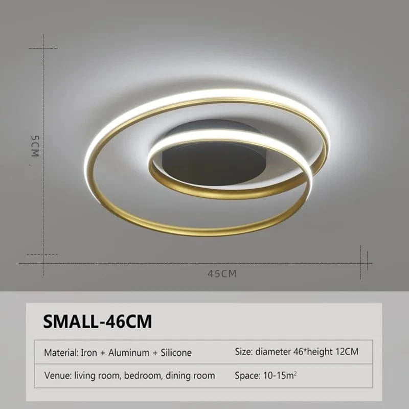 Lustre LED Noir et Blanc - Montage en Surface | Marco Lucetti Or-noir-46CM / Lumière froide