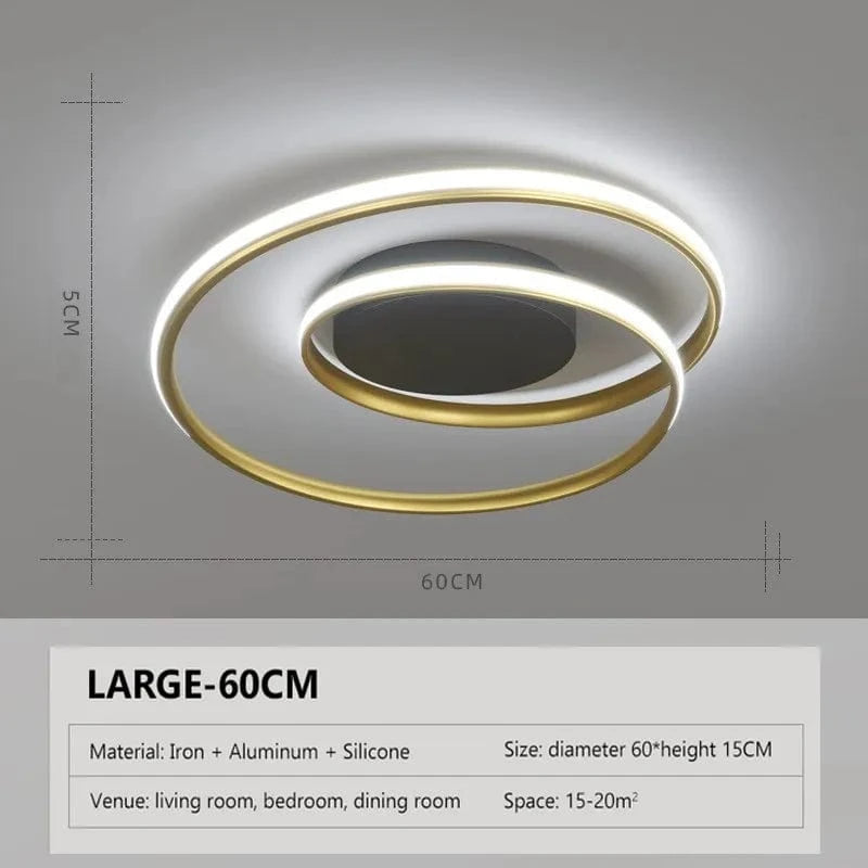 Lustre LED Noir et Blanc - Montage en Surface | Marco Lucetti Or-noir-60CM / Lumière froide