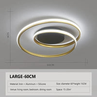 Lustre LED Noir et Blanc - Montage en Surface | Marco Lucetti Or-noir-60CM / Lumière froide