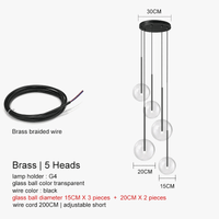 Lustre LED Noir Luxe Boule en Verre | Marco Lucetti