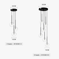 Lustre LED Noir Luxe Boule en Verre | Marco Lucetti