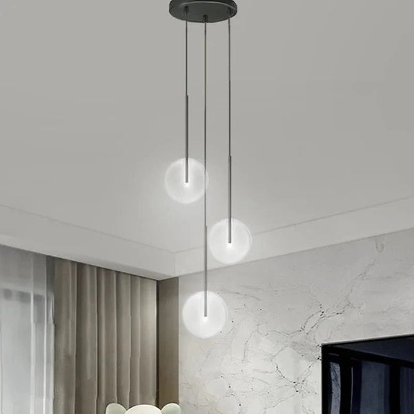 Lustre LED Noir Luxe Boule en Verre | Marco Lucetti
